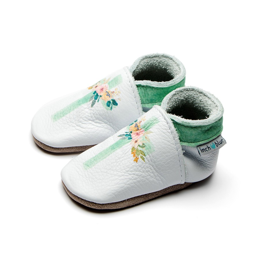 Newborn Inch Blue | Floral Cross Green