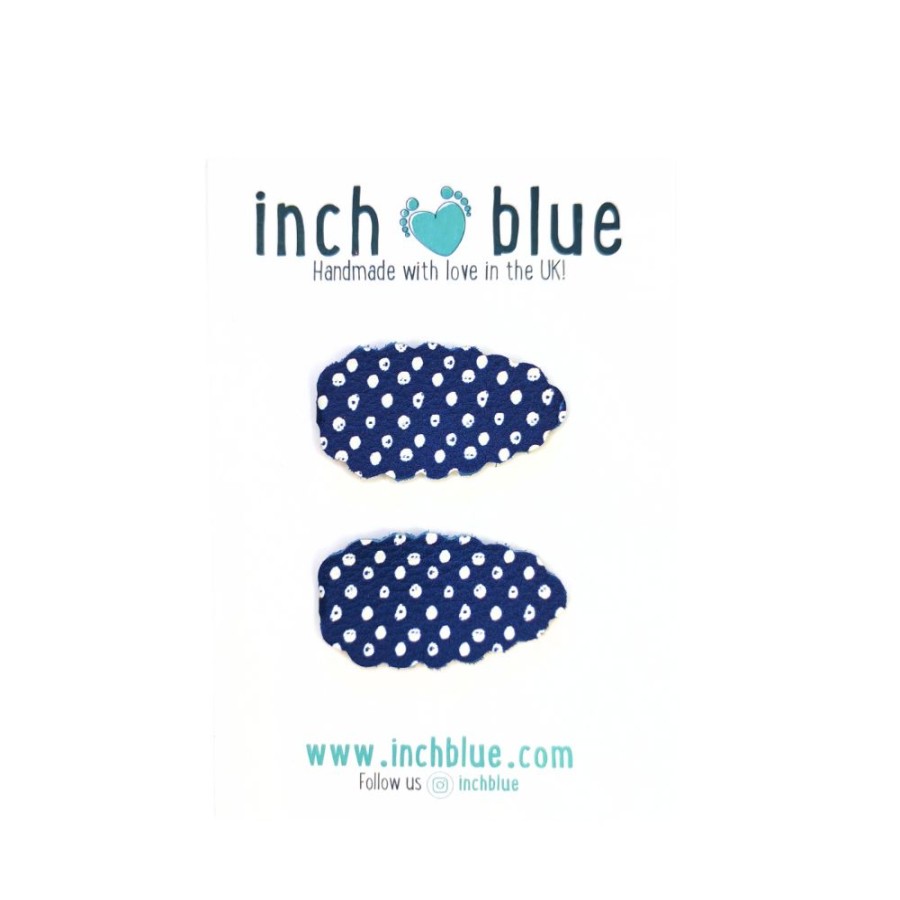 Kids Inch Blue | Navy Polka Dot Clips